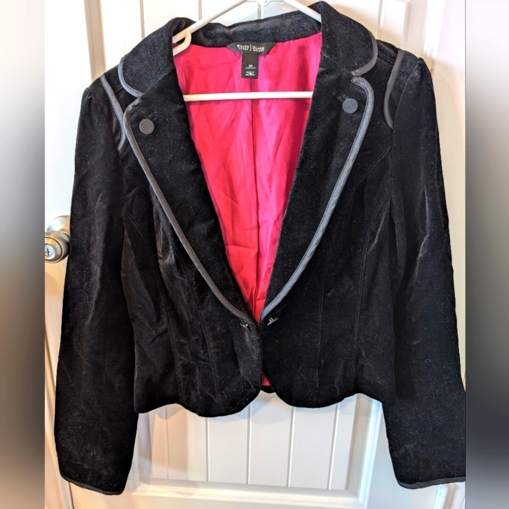 White House Black Market velvet Blazer Size 10